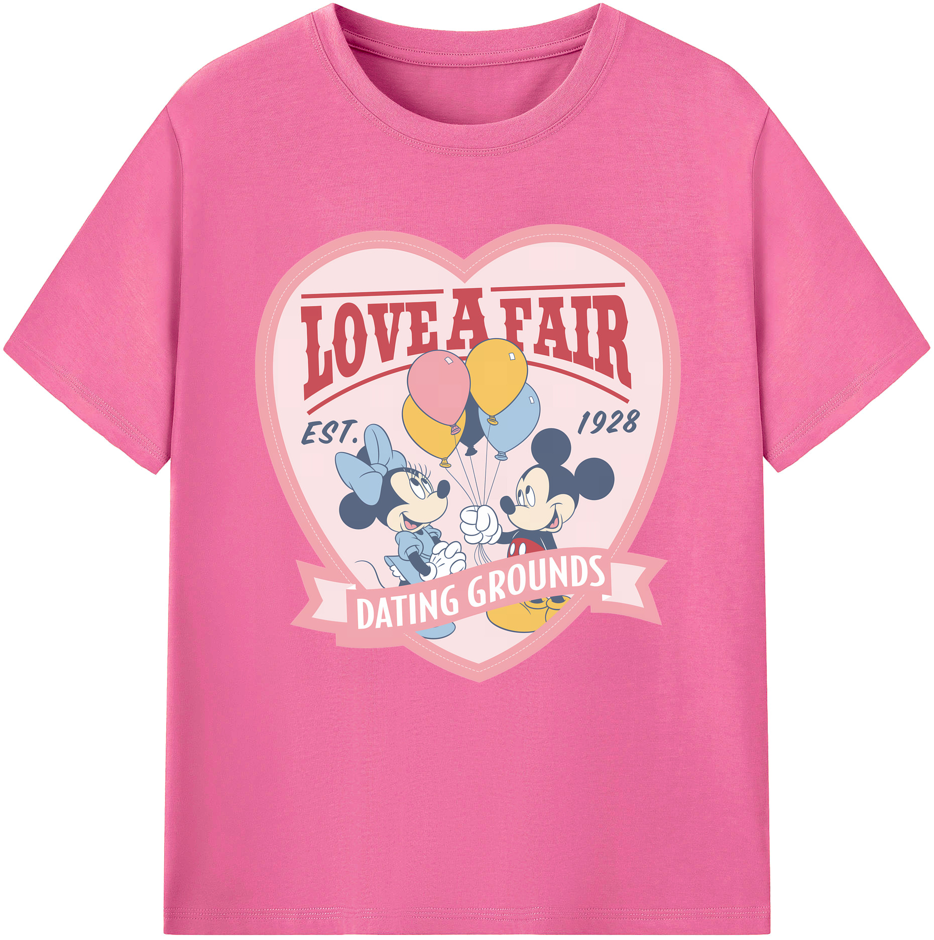 （画像用） ミッキーマウス Mickey Mouse レディースカジュアルプリントTシャツ（綿100％）
